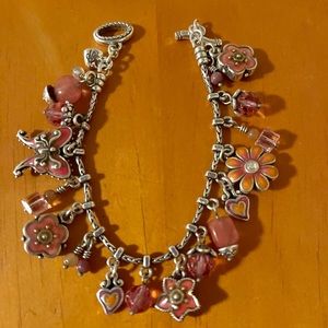 Brighton Charm Bracelet Pink Accents- Look For Matching Earrings